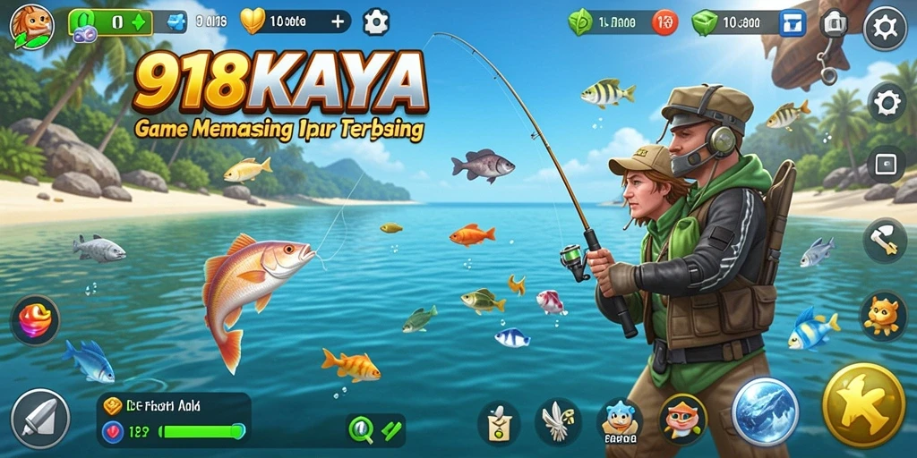 Gameplay <strong>918KAYA</strong> menampilkan suasana memancing yang seru dan realistis.