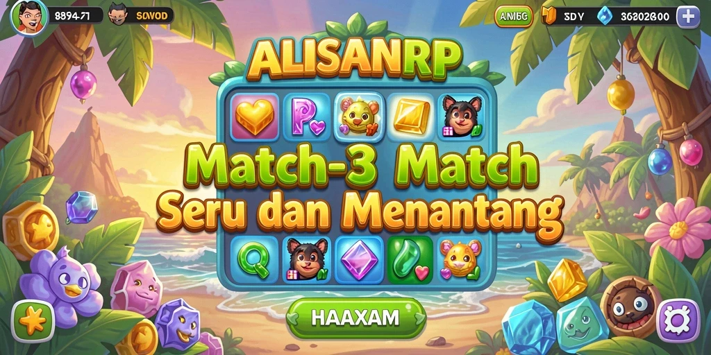 Tampilan gameplay ALISANRP yang penuh warna dan seru.