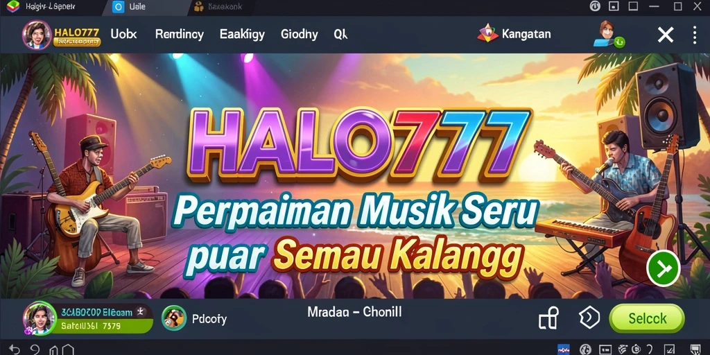 Tampilan gameplay HALO777 yang seru dan mengasyikkan dengan irama musik.
