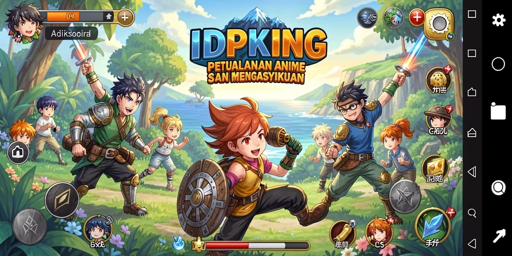 Tampilan gameplay <strong>IDPKING</strong> yang seru dengan karakter anime ikonik.