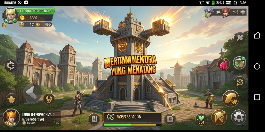 Menampilkan gameplay seru di IDRRP dengan menara pertahanan yang strategis.