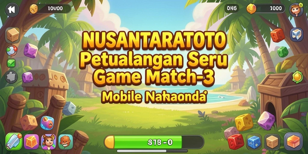 Screenshot gameplay NUSANTARATOTO menunjukkan aksi seru mencocokkan elemen di papan permainan.