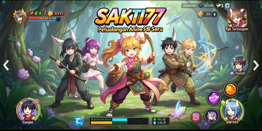 Screenshot gameplay SAKTI77 menampilkan aksi karakter anime yang seru.