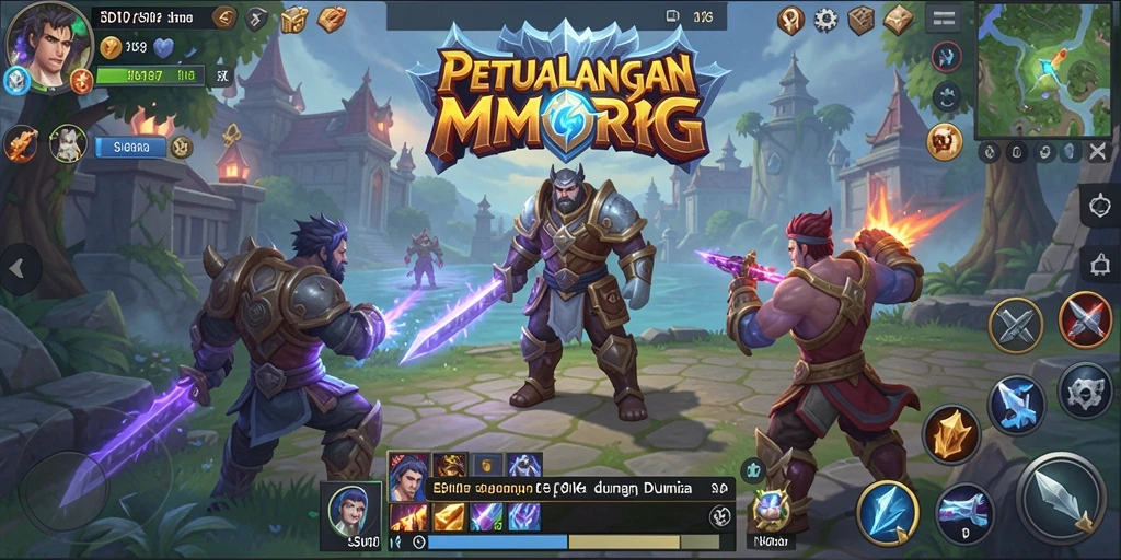Screenshot gameplay SD107 menampilkan petualangan epik MMORPG.